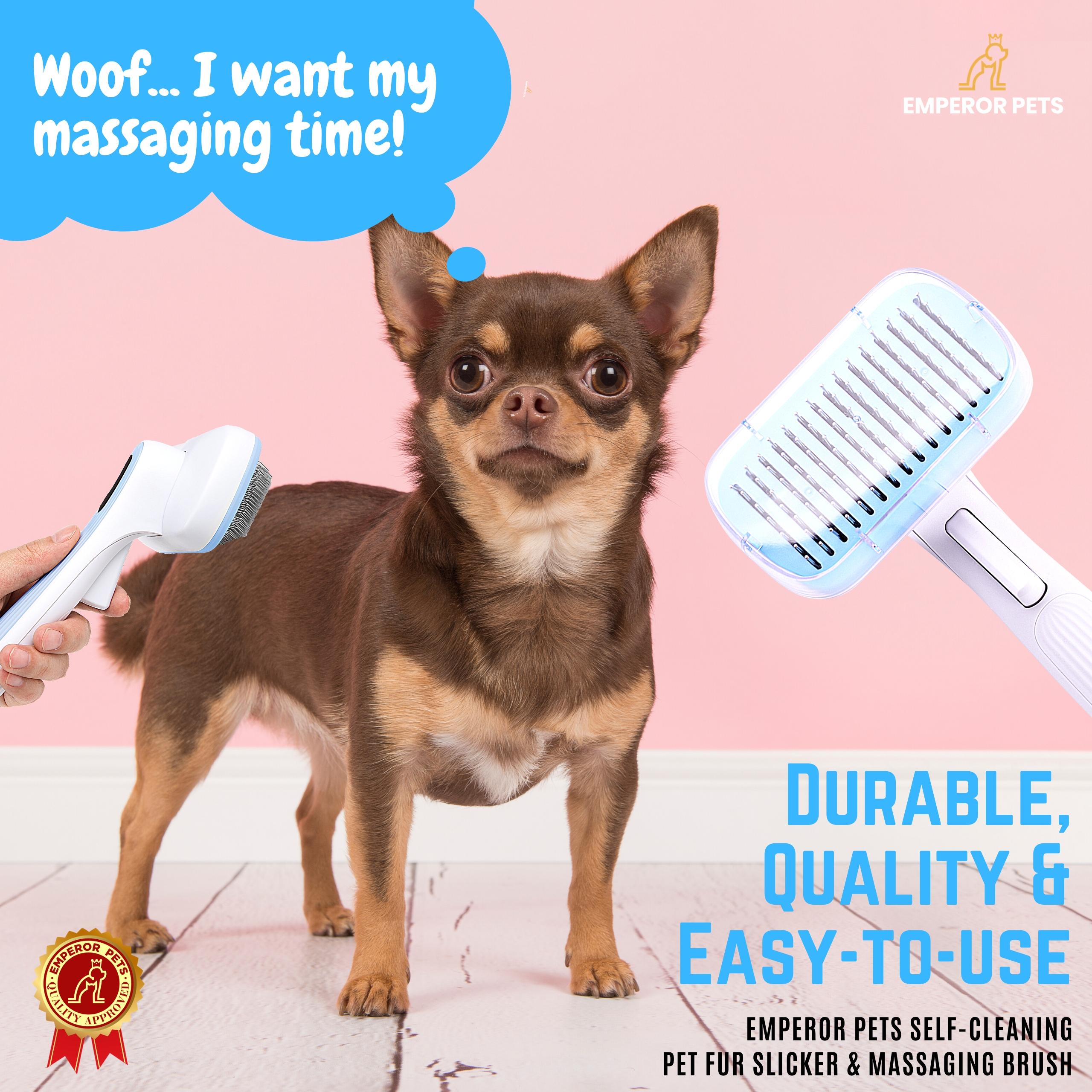 Emperor Pets Self Cleaning Pet Fur Slicker Brush for Short Fur Pets, Dog Brush, Cat Brush, Blue Color - Image 8 Photography