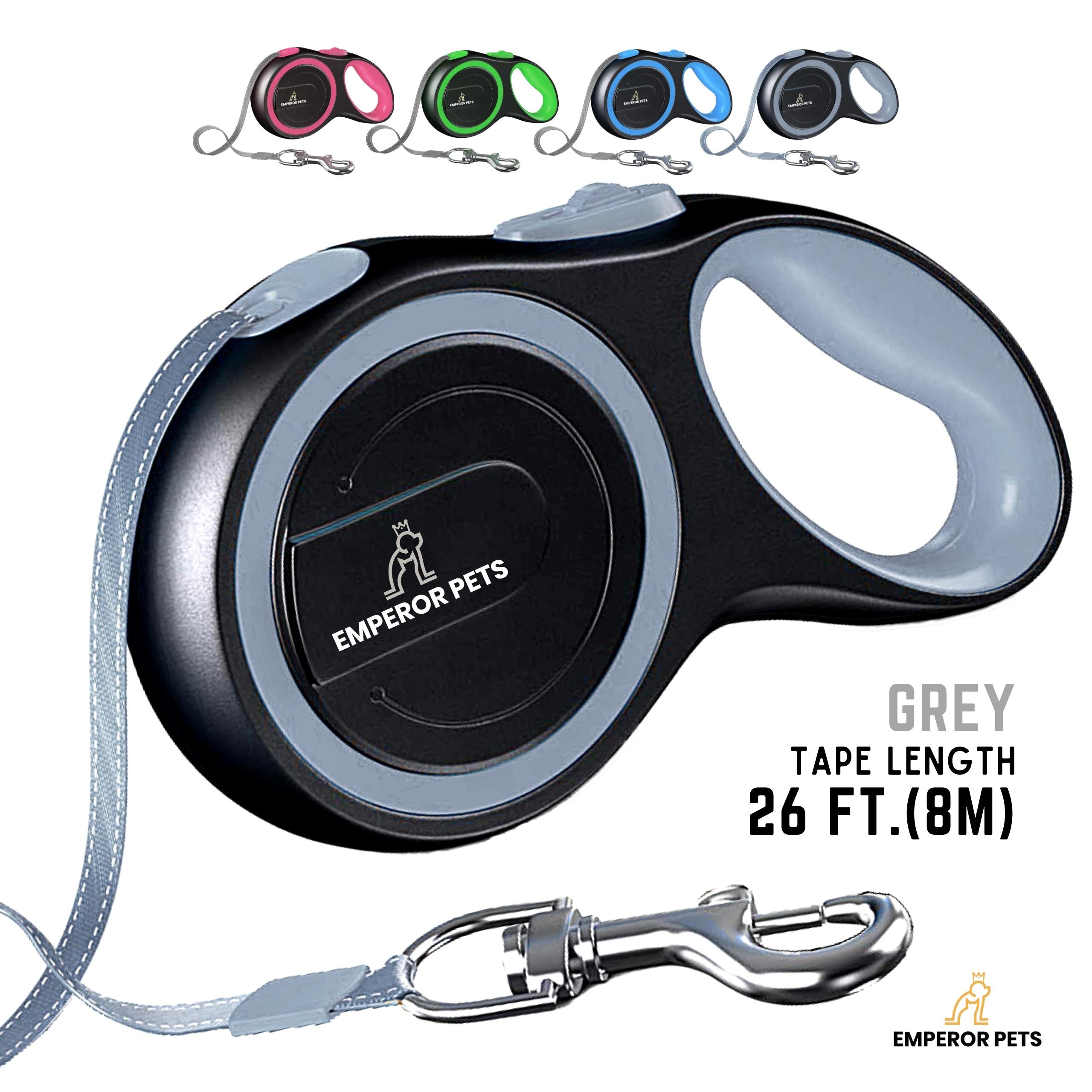 Emperor Pets Retractable Pet Leash Tape Length 26ft 8m Grey Color, Durable Retractable Dog Leash - Image 1 Main