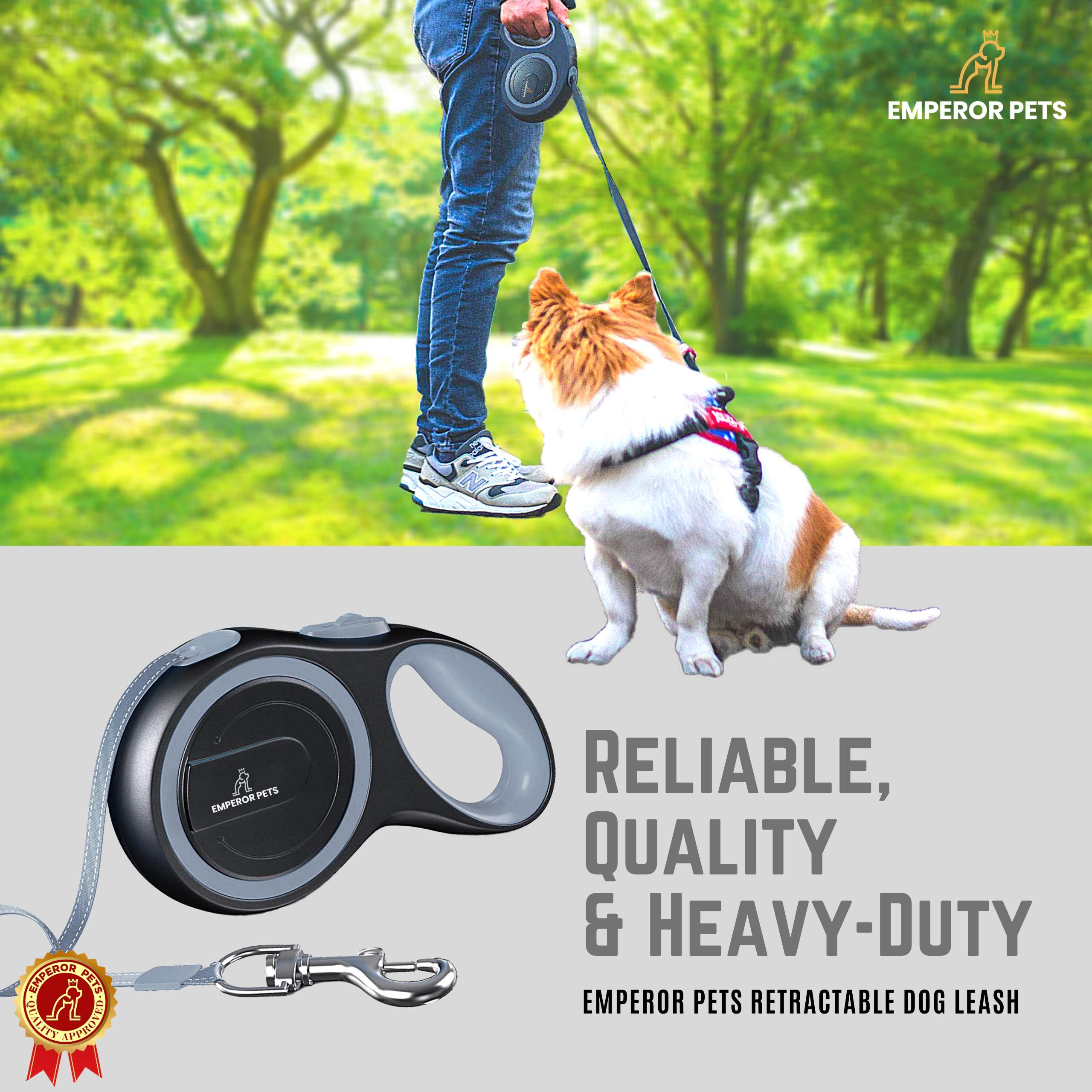 Emperor Pets Retractable Pet Leash Tape Length 26ft 8m Grey Color, Durable Retractable Dog Leash - Image 8 Photography